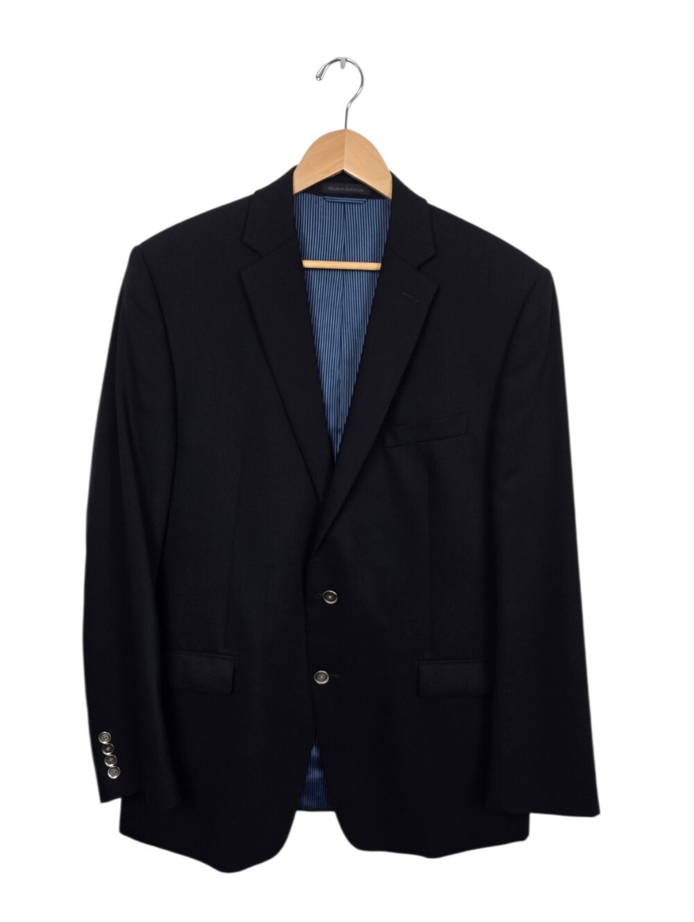 Calvin Klein Dark Navy Wool Blazer Sport Coat Two Button Classic Fit 42L
